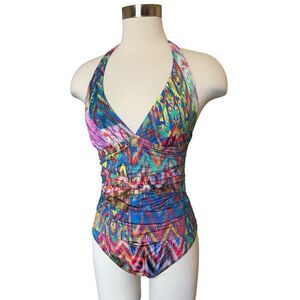Estivo Beyond Bodies Entero Ruched Halter Swimuit NWT Sz M